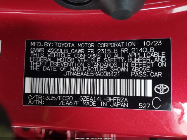 JTNABAAE5RA008421 Toyota Gr Corolla Premium