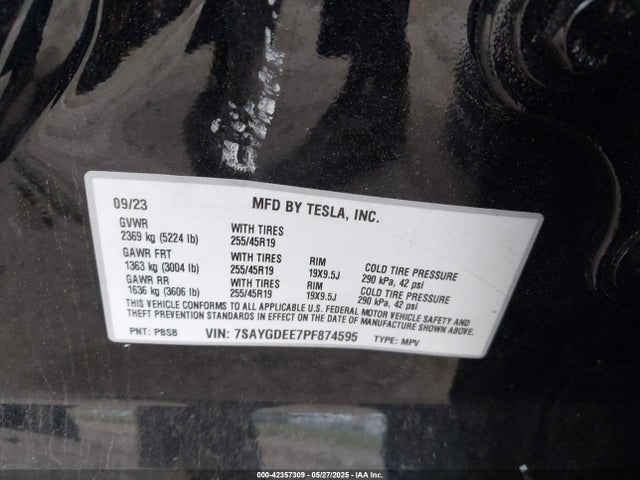 2023 TESLA MODEL Y 7SAYGDEE7PF874595 Photo 8