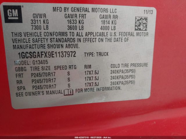 1GCSGAFX9E1137972 Chevrolet Express 1500 Work Van