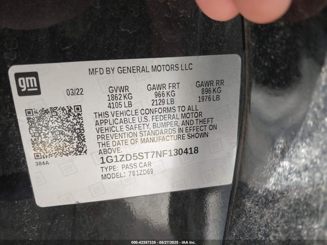 1G1ZD5ST7NF130418 Chevrolet lfv - direct injection, variable valve timing, gen 1 gmna