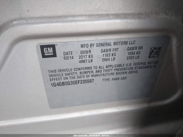1G4GB5G36EF235587 Buick Lacrosse Leather Group