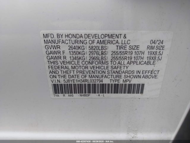 2024 ACURA MDX 5J8YE1H34RL032794 Photo 8