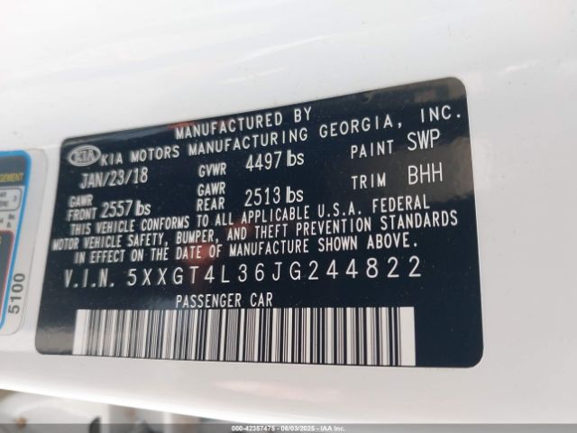 5XXGT4L36JG244822 KIA gdi