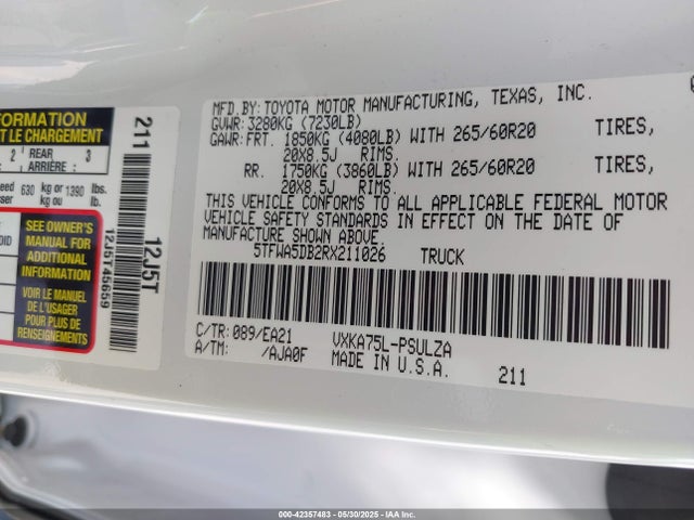 5TFWA5DB2RX211026 Toyota v35a-fts