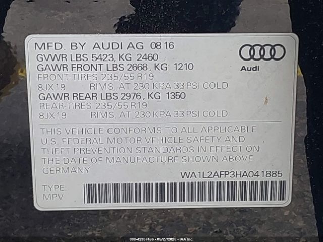 2017 AUDI Q5 WA1L2AFP3HA041885 Photo 8