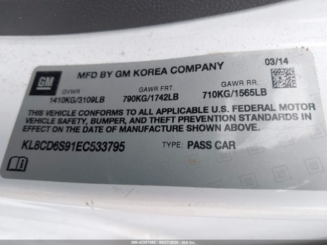 KL8CD6S91EC533795 Chevrolet Spark 1lt Auto