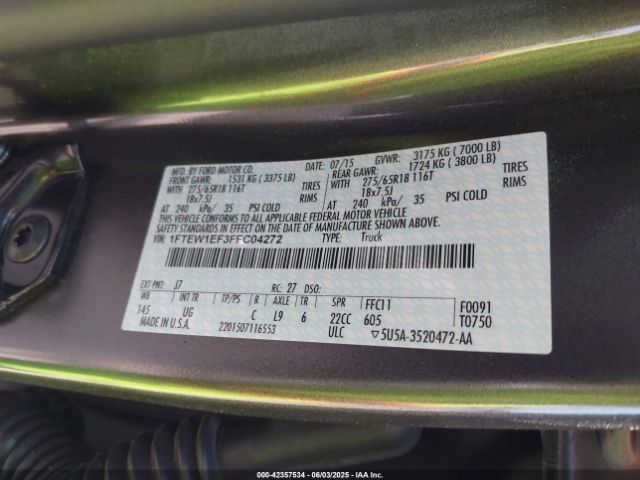 1FTEW1EF3FFC04272 Ford F-150 Xlt