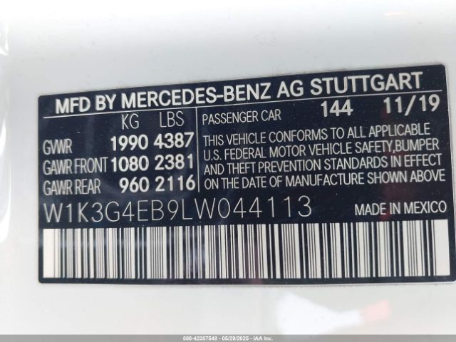 W1K3G4EB9LW044113 Mercedes-Benz m260