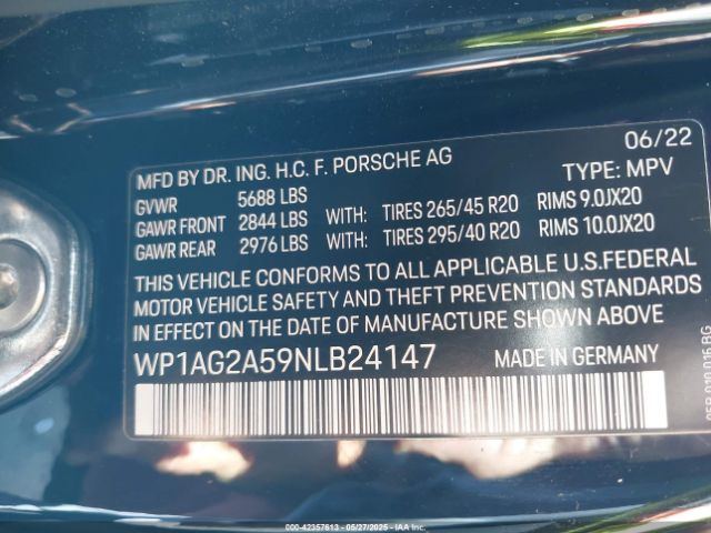 2022 PORSCHE MACAN WP1AG2A59NLB24147 Photo 8