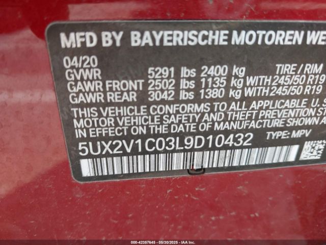 2020 BMW X4 5UX2V1C03L9D10432 Photo 8