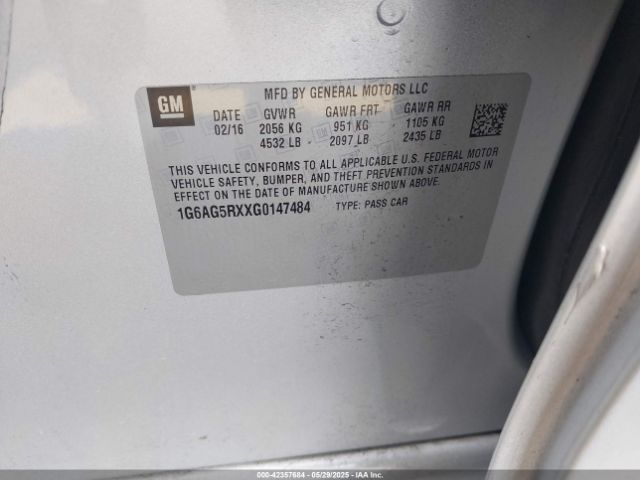 1G6AG5RXXG0147484 Cadillac Ats Standard