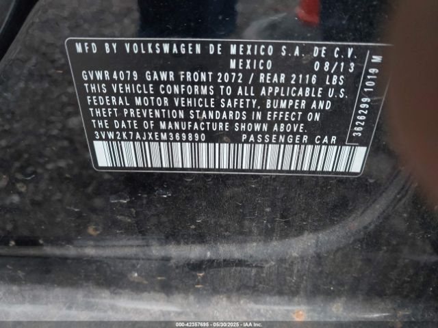 3VW2K7AJXEM369890 Volkswagen Jetta 2.0l S