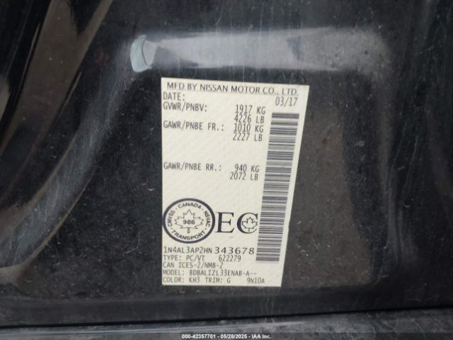 2017 NISSAN ALTIMA 1N4AL3AP2HN343678 Photo 8