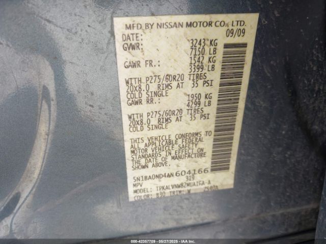 2010 NISSAN ARMADA 5N1BA0ND4AN604166 Photo 8