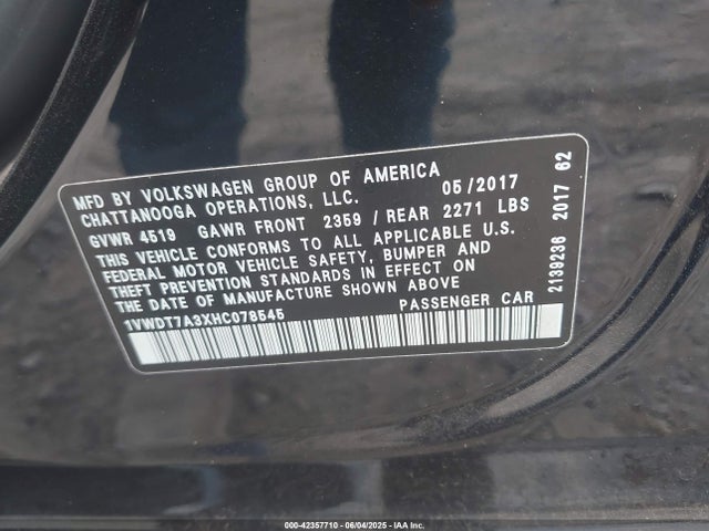 1VWDT7A3XHC078545 Volkswagen 1.8 tsi