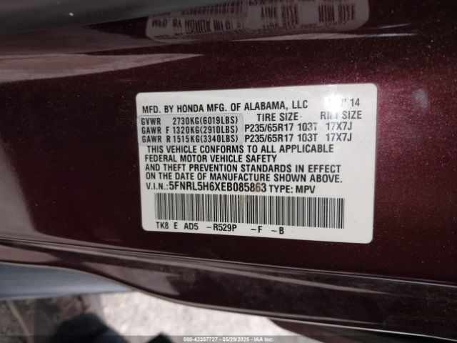 5FNRL5H6XEB085863 Honda j35z8