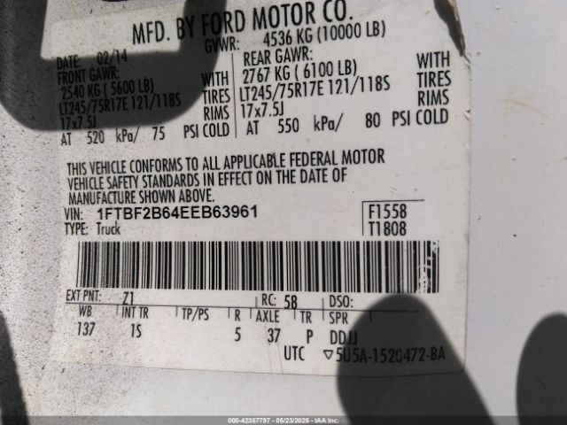 1FTBF2B64EEB63961 Ford F-250 Xl
