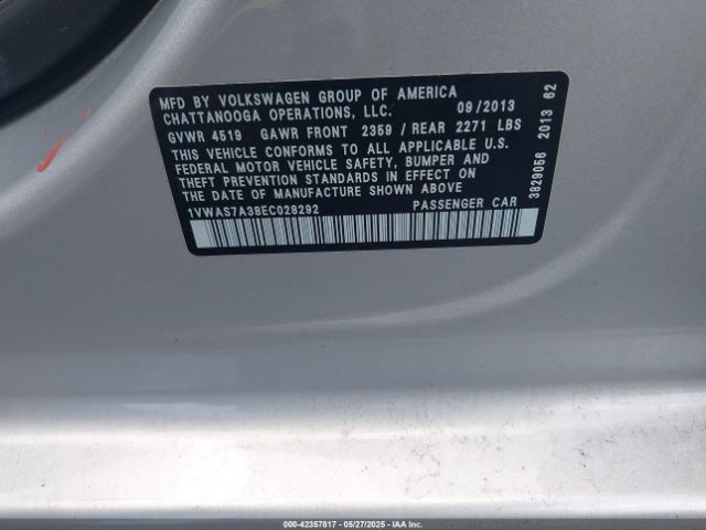 1VWAS7A38EC028292 Volkswagen Passat 1.8t S