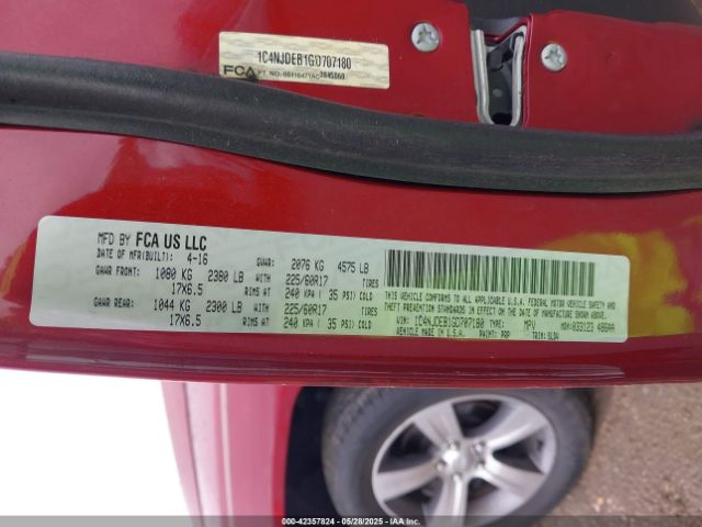 1C4NJDEB1GD707180 Jeep Compass High Altitude Edition
