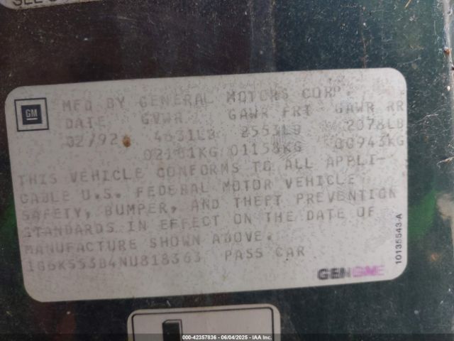 1992 CADILLAC SEVILLE 1G6KS53B4NU818363 Photo 8