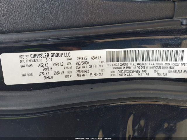1C4RDJEGXEC524883 Dodge 2014