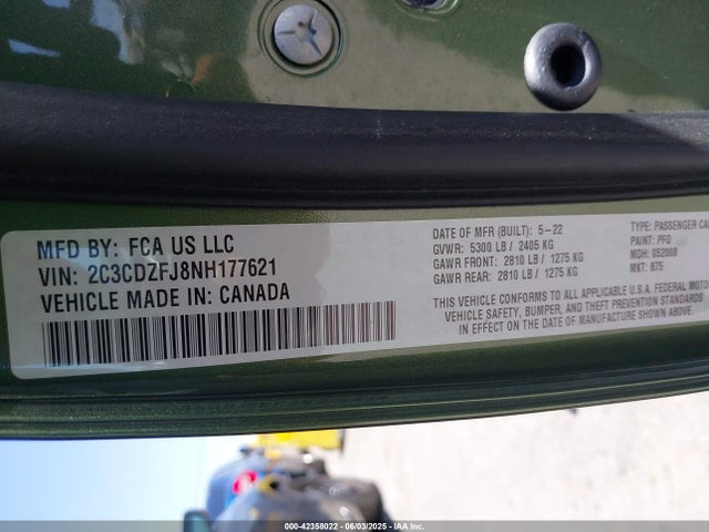 Dodge Challenger 2022 2C3CDZFJ8NH177621 Image 9