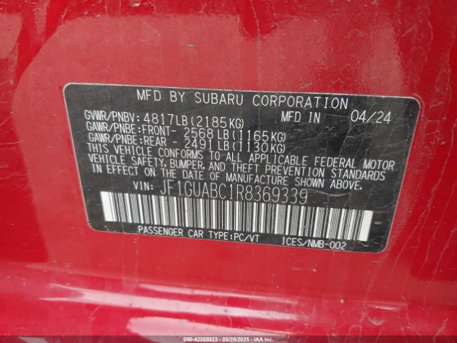 JF1GUABC1R8369339 Subaru Impreza Base 5-door