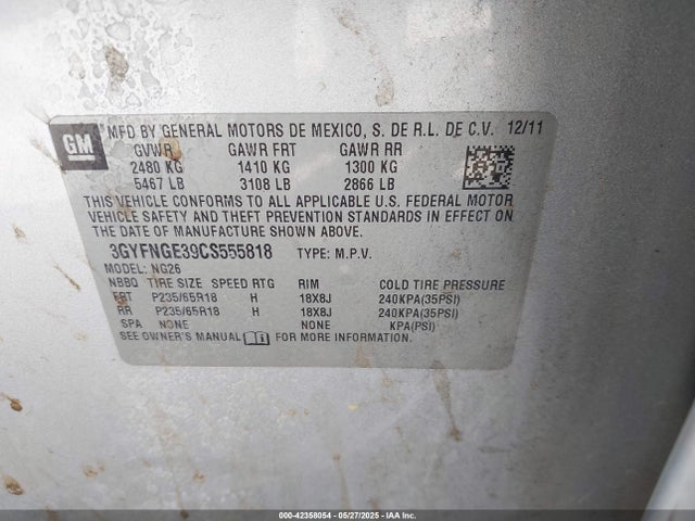 2012 CADILLAC SRX 3GYFNGE39CS555818 Photo 8