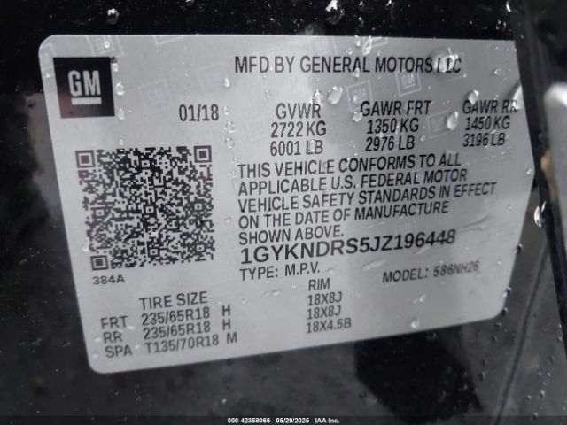 2018 CADILLAC XT5 1GYKNDRS5JZ196448 Photo 8