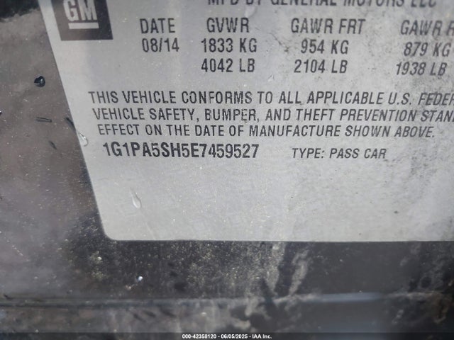 1G1PA5SH5E7459527 Chevrolet Cruze Ls Auto