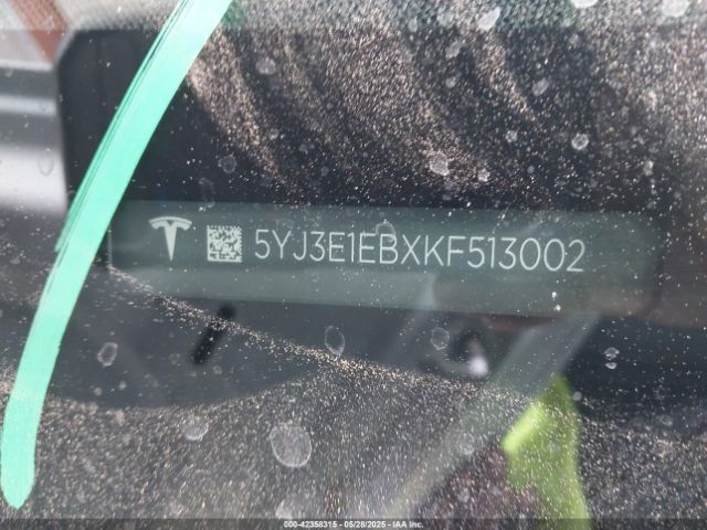 5YJ3E1EBXKF513002 Tesla Model 3 Long Range/performance