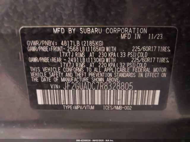 Subaru na 2024 JF2GUADC7R8328805 Image 9