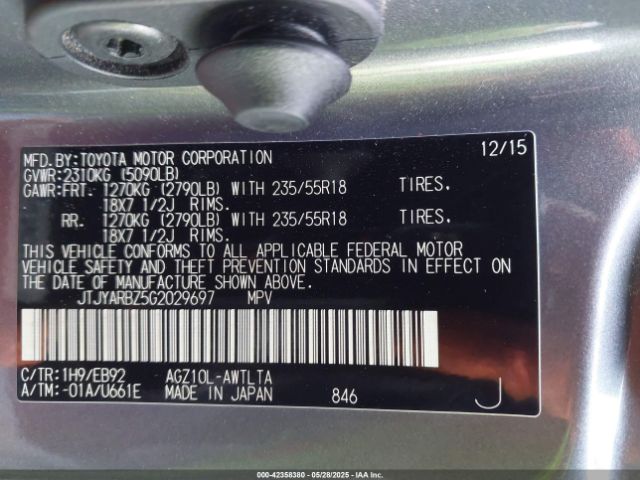 JTJYARBZ5G2029697 Lexus Nx 200t F Sport