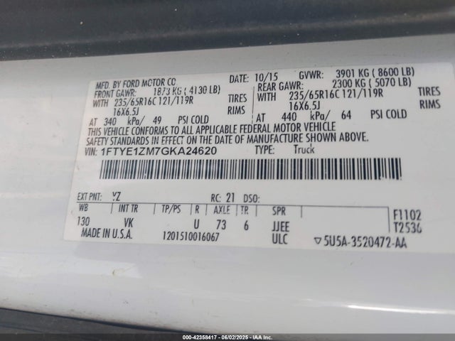 1FTYE1ZM7GKA24620 Ford 2016