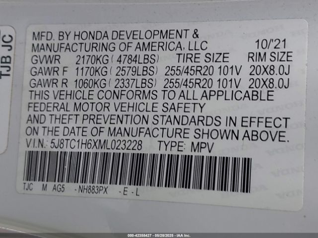 2021 ACURA RDX 5J8TC1H6XML023228 Photo 8