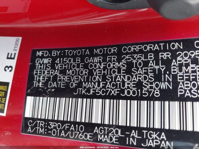 2015 SCION TC JTKJF5C7XFJ001578 Photo 8