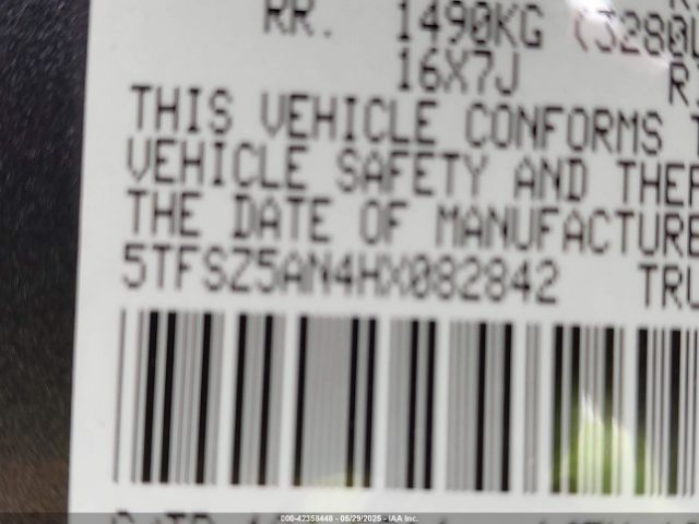 5TFSZ5AN4HX082842 Toyota Tacoma Sr5 V6/trd Off Road/trd Sport