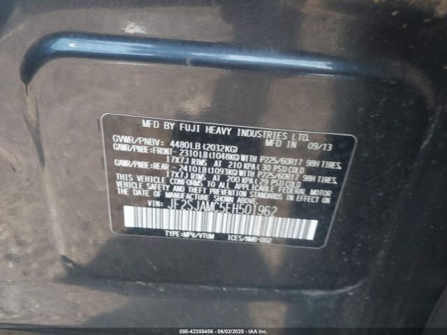 JF2SJAMC5EH501962 Subaru 2.5na u5