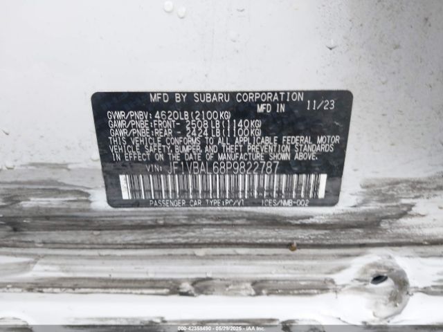 JF1VBAL68P9822787 Subaru dib