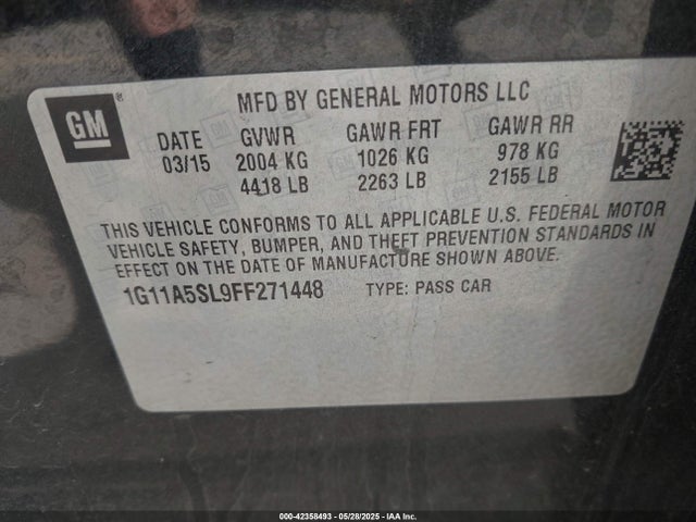 1G11A5SL9FF271448 Chevrolet lkw