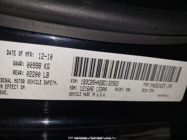 Aukcja sprzedaży 2011 Dodge Caliber Heat, vin: 1B3CB5HA2BD132563, numer aukcji: 42358514