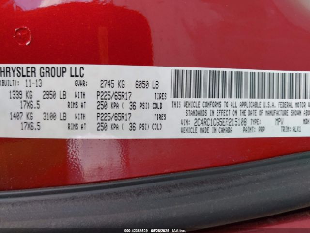 2C4RC1CG5ER215108 Chrysler Town & Country Touring-l
