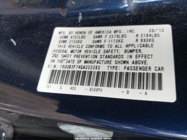 2016 ACURA TLX 19UUB3F74GA000090 Photo 8