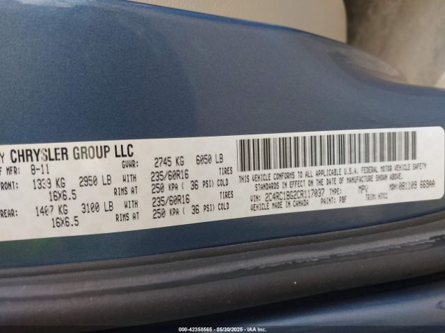 2012 CHRYSLER TOWN & COUNTRY 2C4RC1BG2CR117037 Photo 8