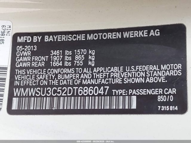 2013 MINI HARDTOP WMWSU3C52DT686047 Photo 8
