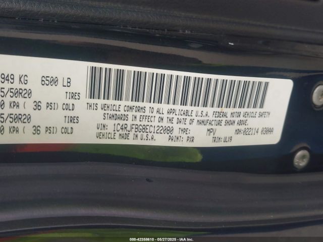 1C4RJFBG8EC122080 Jeep Grand Cherokee Limited