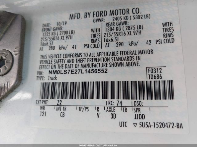 NM0LS7E27L1456552 Ford Transit Connect Xl Cargo Van