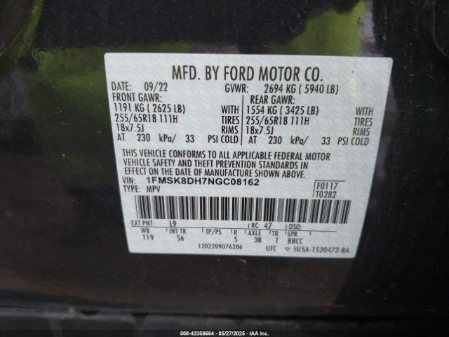 2022 FORD EXPLORER 1FMSK8DH7NGC08162 Photo 8