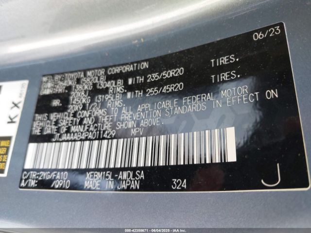 JTJAAAAB4PA011429 Lexus 2023