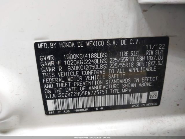 2023 HONDA HR-V 3CZRZ2H55PM725751 Photo 8